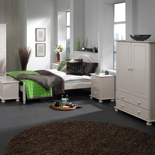 Copenhagen (1010101) 3 Drawer Bedside Cabinet in White - Insta Living