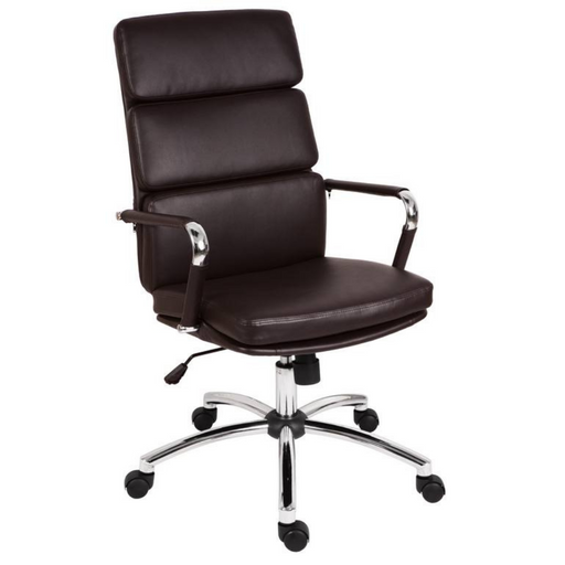 Teknik 1097BN Deco Brown Faux Leather Executive Office Chair - Insta Living