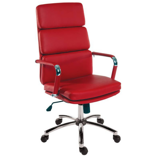Teknik 1097RD Deco Red Faux Leather Executive Office Chair - Insta Living