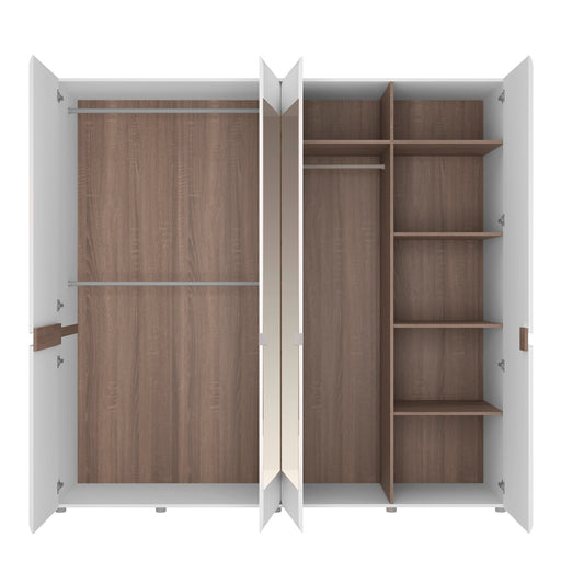 Chelsea (4022344P) 4 Door Wardrobe with Mirrors and Internal Shelving - Insta Living