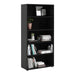 Prima Bookcase 4 Shelves in Black Woodgrain - Insta Living
