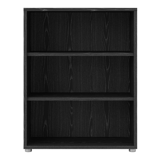 Prima Bookcase 2 Shelves in Black Woodgrain - Insta Living