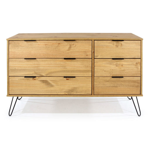 Core Products AG533 Augusta Pine 3+3 Drawer Wide Chest of Drawers - Insta Living