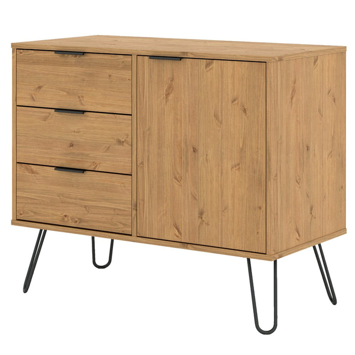Core Products AG915 Augusta Pine Small Sideboard with 1 Door, 3 Drawers - Insta Living