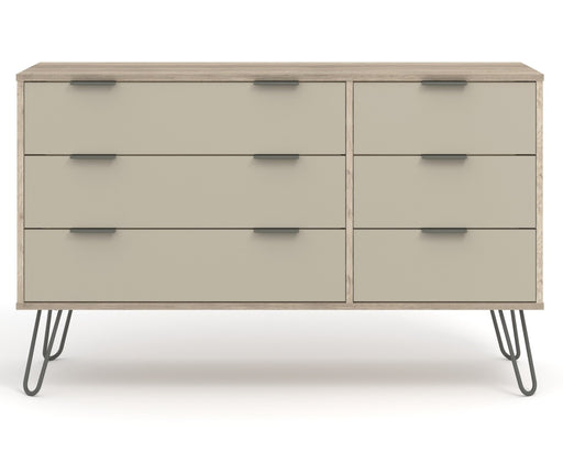 Core Products AGD533 Augusta Driftwood 3+3 Drawer Wide Chest of Drawers - Insta Living