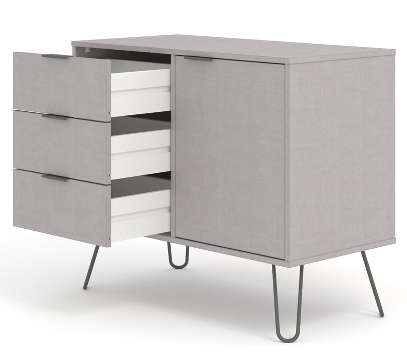 Core Products AGG915 Augusta Grey Small Sideboard with 1 Doors, 3 Drawers - Insta Living