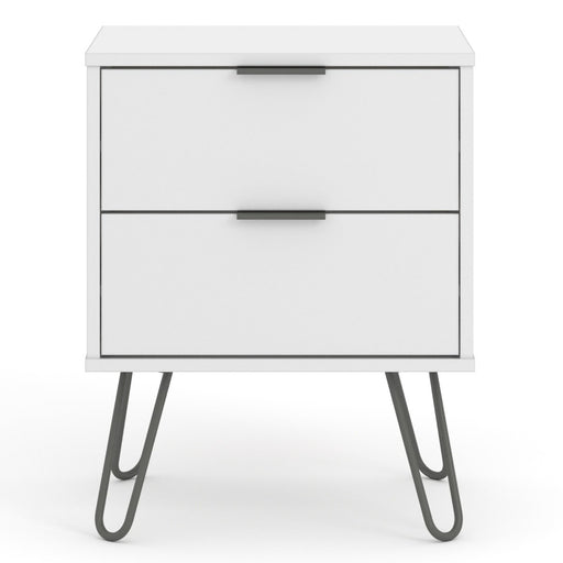 Core Products AGW510 Augusta White 2 Drawer Bedside Cabinet - Insta Living