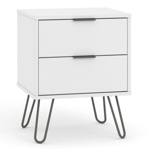 Core Products AGW510 Augusta White 2 Drawer Bedside Cabinet - Insta Living