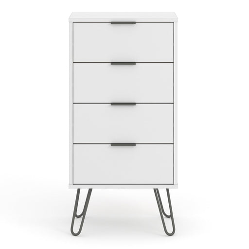 Core Products AGW517 Augusta White 4 Drawer Narrow Chest of Drawers - Insta Living