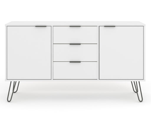 Core Products AGW916 Augusta White Medium Sideboard with 2 Doors, 3 Drawers - Insta Living