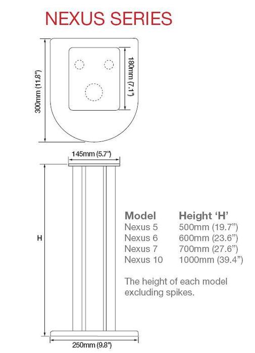 Atacama Nexus 5i Speaker Stand Pair (500mm Height) - Insta Living