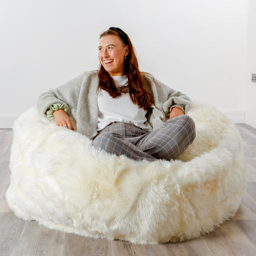 XXL Luxurious Sheepskin Beanbag Natural White - Insta Living