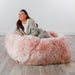 XXL Luxurious Sheepskin Beanbag Blush Pink - Insta Living