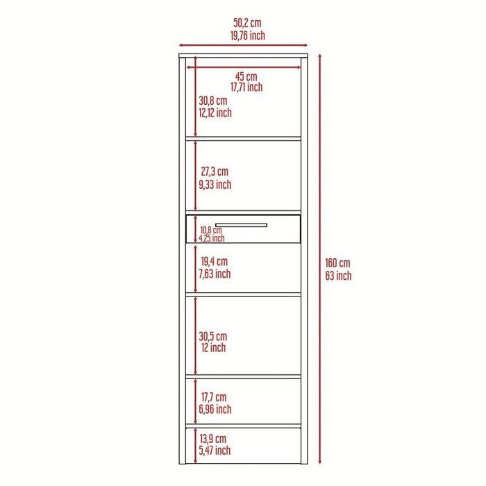 Core Products BK924 Brooklyn Tall Narrow Bookcase - Insta Living