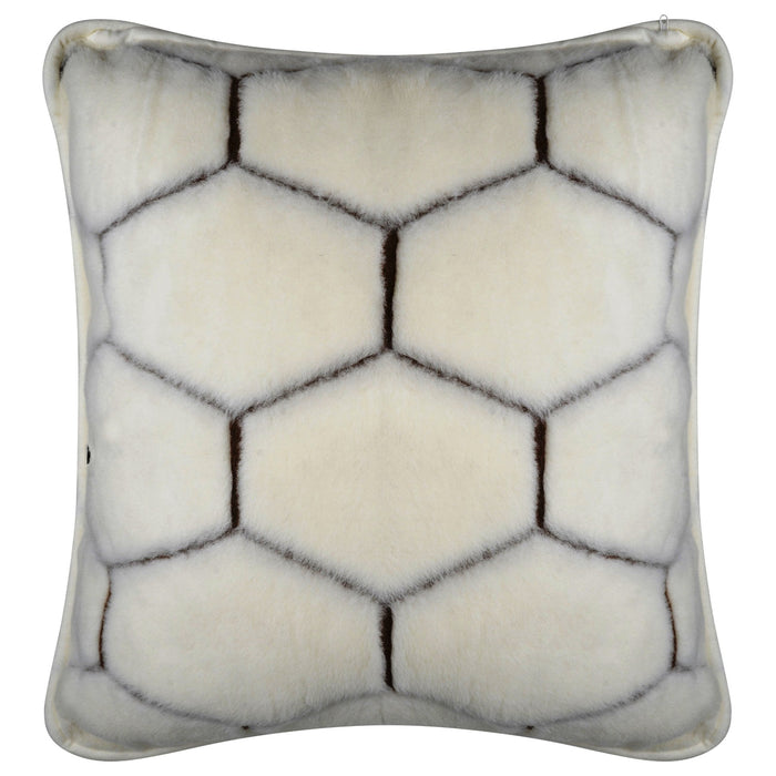 Native Natural Cashmere Wool Pillow in Natural Hex (80 x 80cm) - Insta Living