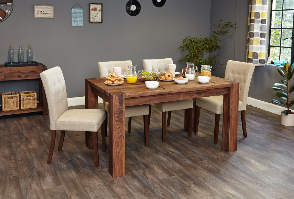 Baumhaus CDR04B Walnut 150cm Dining Table (4/6 Seater) - Insta Living