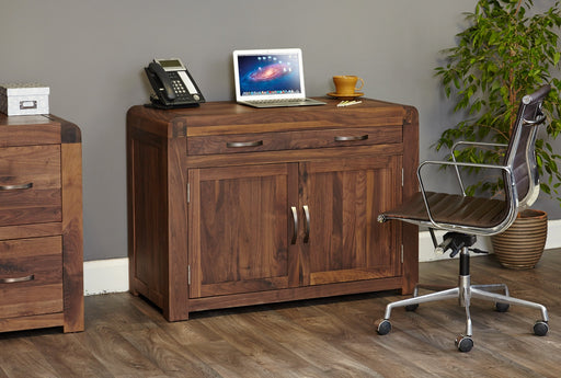 Baumhaus CDR06A Shiro Walnut Hidden Home Office Desk - Insta Living