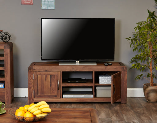 Baumhaus CDR09B Shiro Walnut TV Cabinet for up to 72" Screens - Insta Living