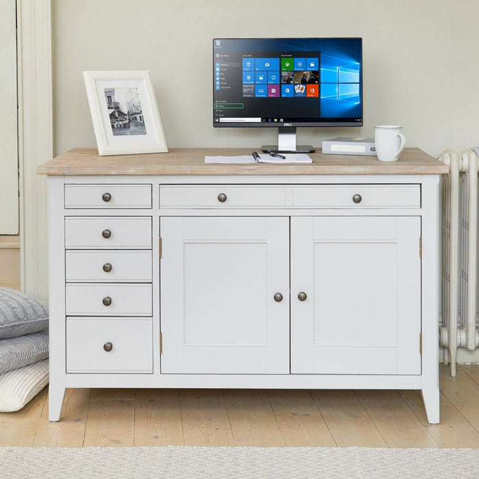Baumhaus CFF06A Signature Grey Hidden Home Office Desk - Insta Living