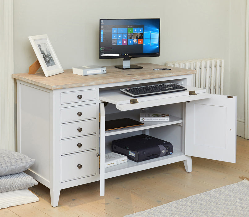 Baumhaus CFF06A Signature Grey Hidden Home Office Desk - Insta Living