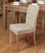 Baumhaus COR03D Mobel Oak Flare Back Upholstered Dining Chair in Biscuit (Set of 2) - Insta Living