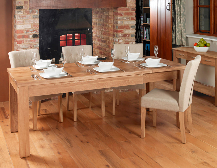Baumhaus COR04E Mobel Oak Hidden Extending Oak Dining Table (Seats 4-8) - Insta Living