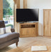 Baumhaus COR09C Mobel Oak Corner TV Cabinet for up to 50" Screens - Insta Living