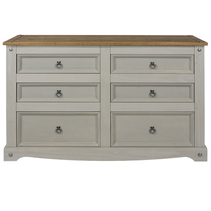 Core Products CRG513 Corona Grey 3+3 Drawer Wide Chest - Insta Living