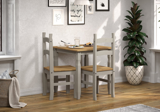 Core Products CRGTBSET1 Corona Grey Square Dining Table & 2 Chair Set - Insta Living