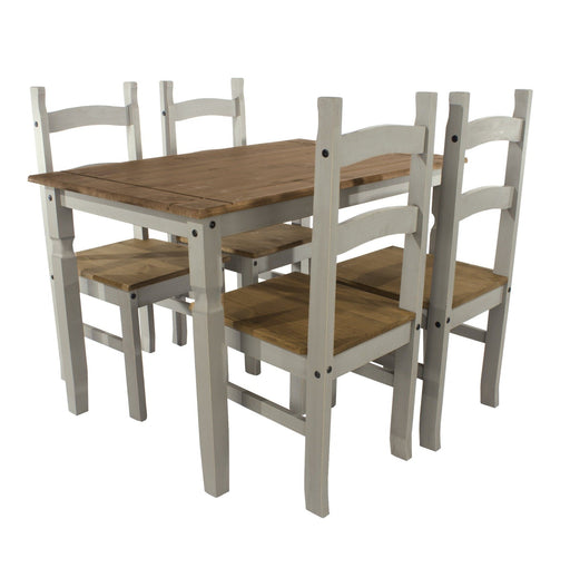 Core Products CRGTBSET2 Corona Grey Rectangular Dining Table & 4 Chair Set - Insta Living