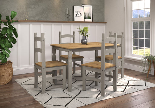 Core Products CRGTBSET3 Corona Grey Rectangular Dining Table & 4 Chair Set - Insta Living