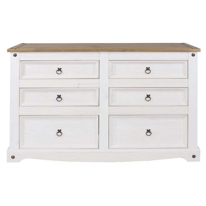 Core Products CRW113 Corona White 3+3 Drawer Wide Chest - Insta Living