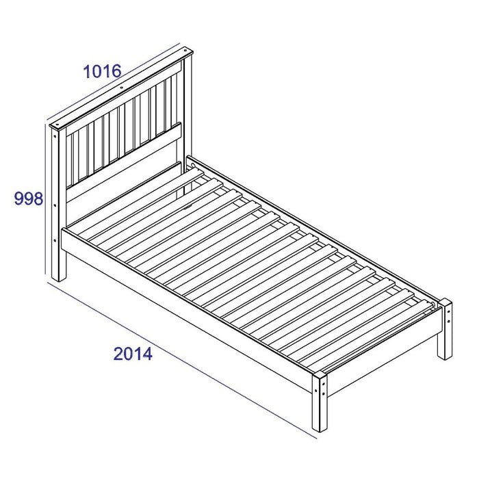Core Products CRW300LE Corona White 3'0" Slatted Lowend Bedstead - Insta Living