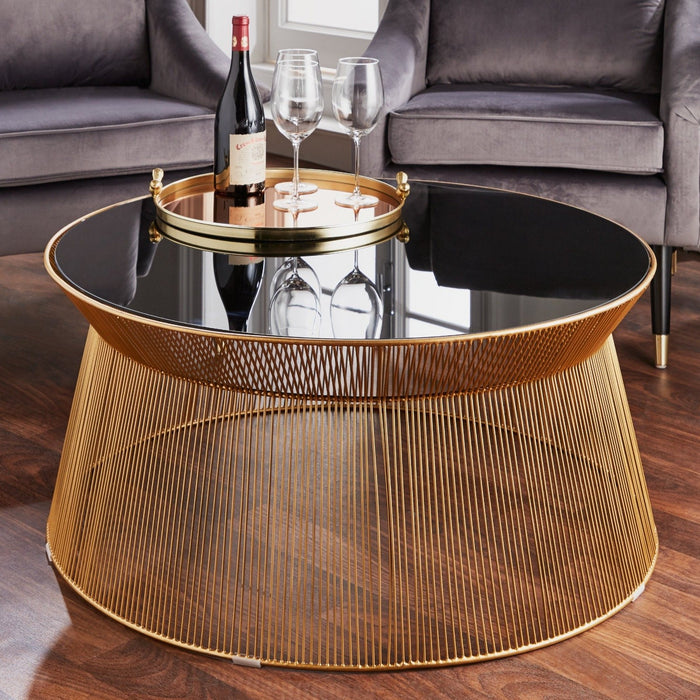 Native Home & Lifestyle Curve Gold Coffee Table - Insta Living