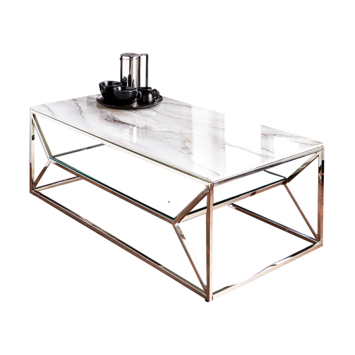 Native Home & Lifestyle Marble Glass Coffee Table - Insta Living