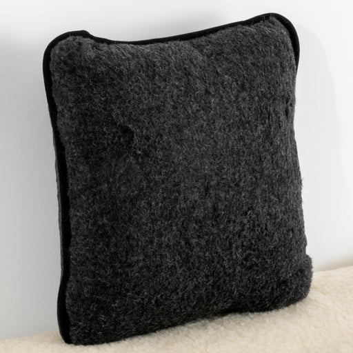 Native Natural Merino Wool Pillow in Black - Insta Living