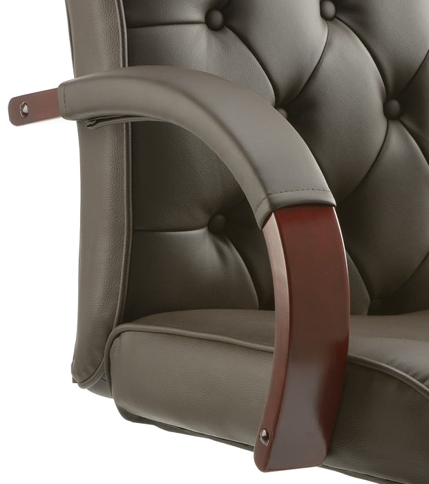 Chesterfield EX000003 Executive Chair Brown Leather with Arms - Insta Living