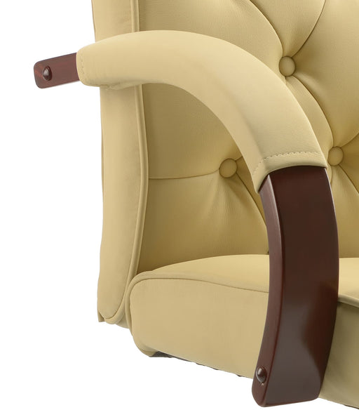 Chesterfield EX000005 Executive Chair Cream Leather with Arms - Insta Living