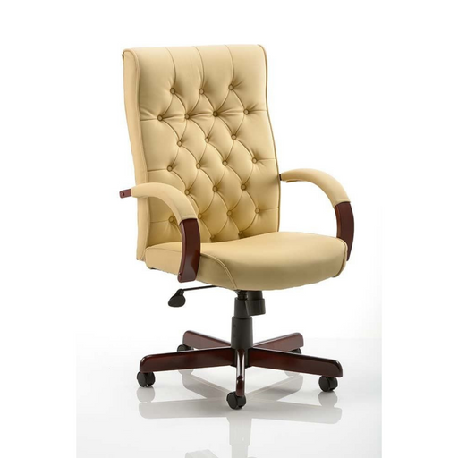 Chesterfield EX000005 Executive Chair Cream Leather with Arms - Insta Living