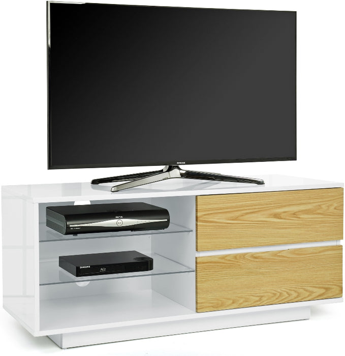MDA Designs Gallus White and Oak TV Cabinet for up to 55" Screens - Insta Living