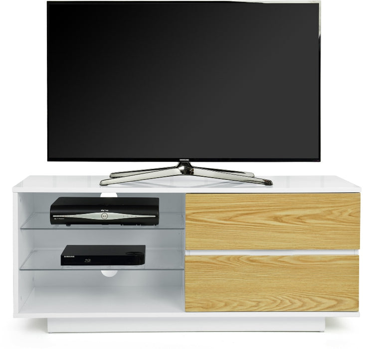 MDA Designs Gallus White and Oak TV Cabinet for up to 55" Screens - Insta Living