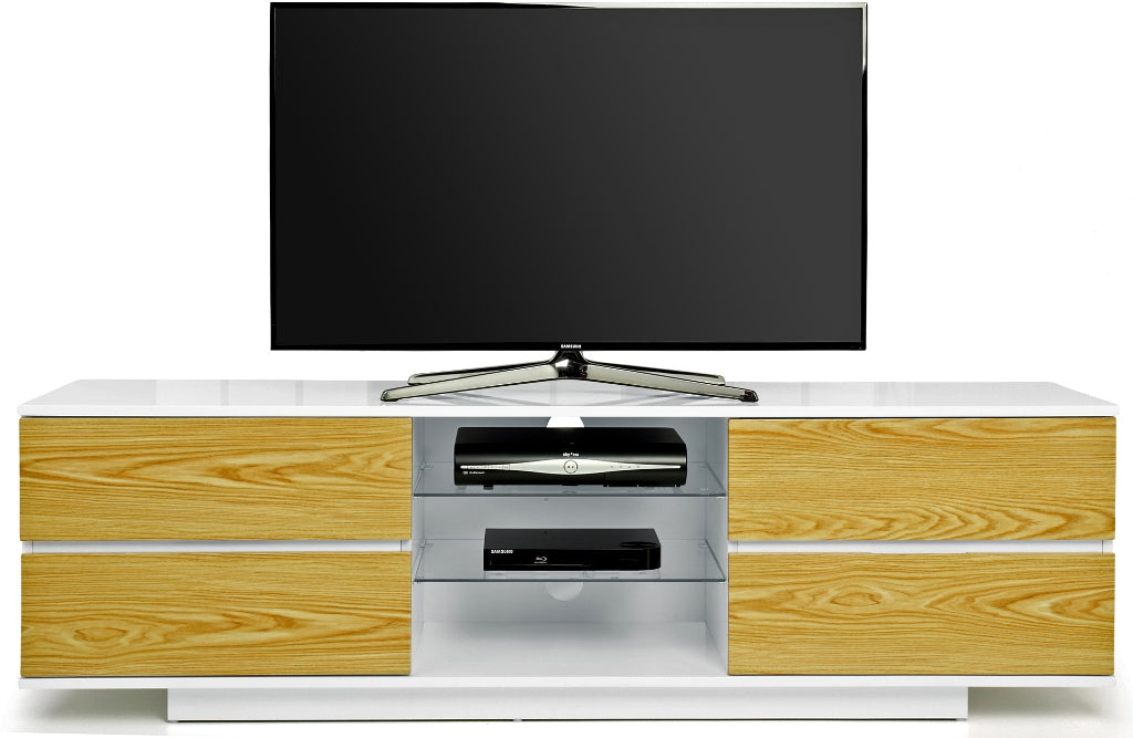 MDA Designs Avitus White/Oak TV Cabinet for up to 65" TV Screens - Insta Living