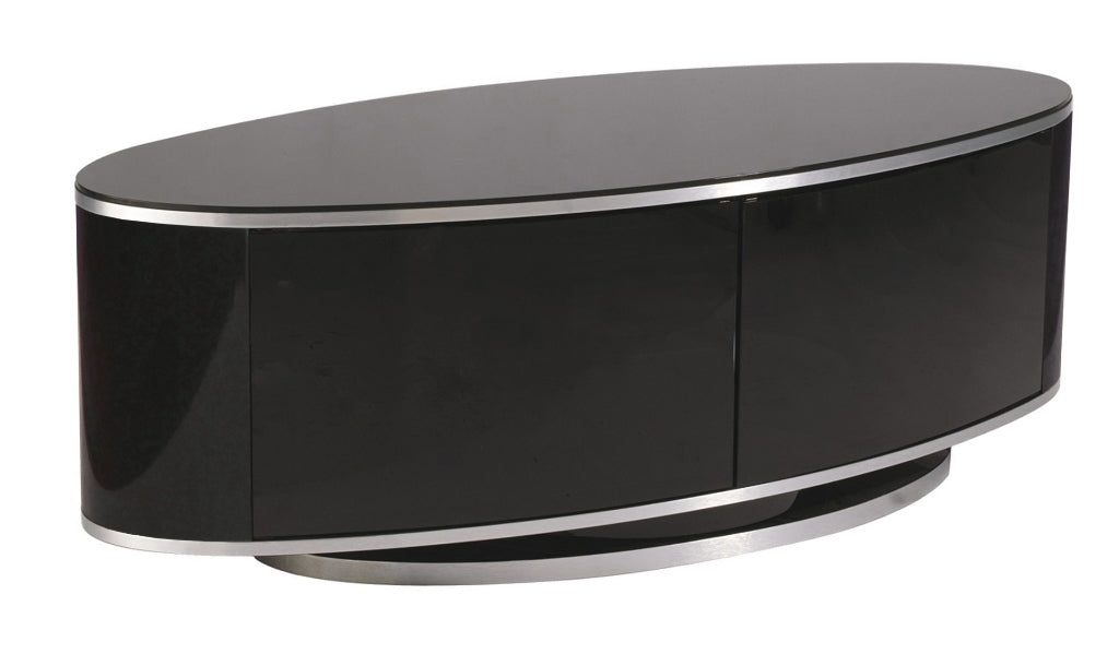 MDA Designs Luna Black Oval TV Cabinet for up to 55" Screens - Insta Living