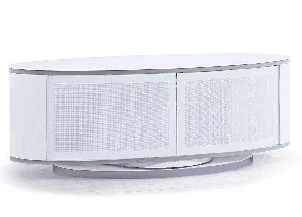 MDA Designs Luna White Oval TV Cabinet for up to 55" Screens - Insta Living