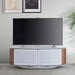 MDA Designs Luna White and Walnut Oval TV Cabinet for up to 50" Screens - Insta Living
