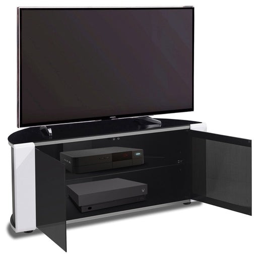 MDA Designs Sirius 850 Black and White TV Cabinet for up to 40" Screens - Insta Living