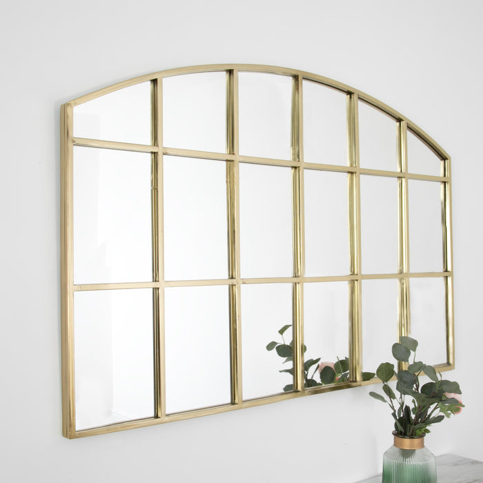 Native Home & Lifestyle Horizontal Arch Mirror with Gold Frame - Insta Living