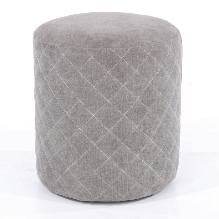 Core Products STL-7GYF Grey Fabric Upholstered Round Tub Stool - Insta Living