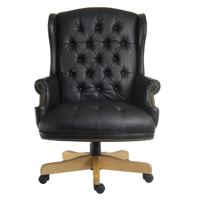 Teknik 6927 Chairman Noir Leather Executive Office Chair - Insta Living
