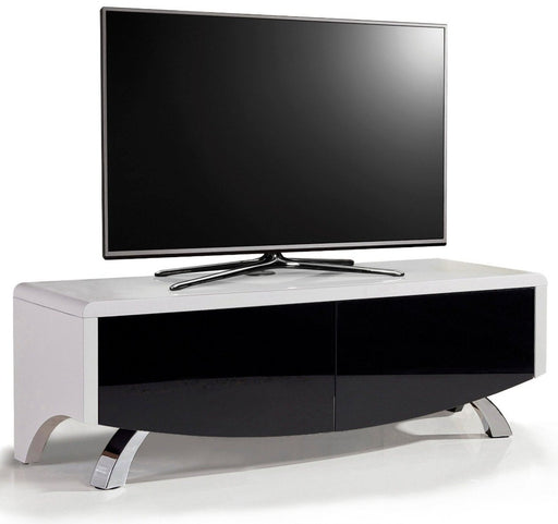 MDA Designs Wave 1200 Hybrid White and Black TV Cabinet for up to 60" Screens - Insta Living